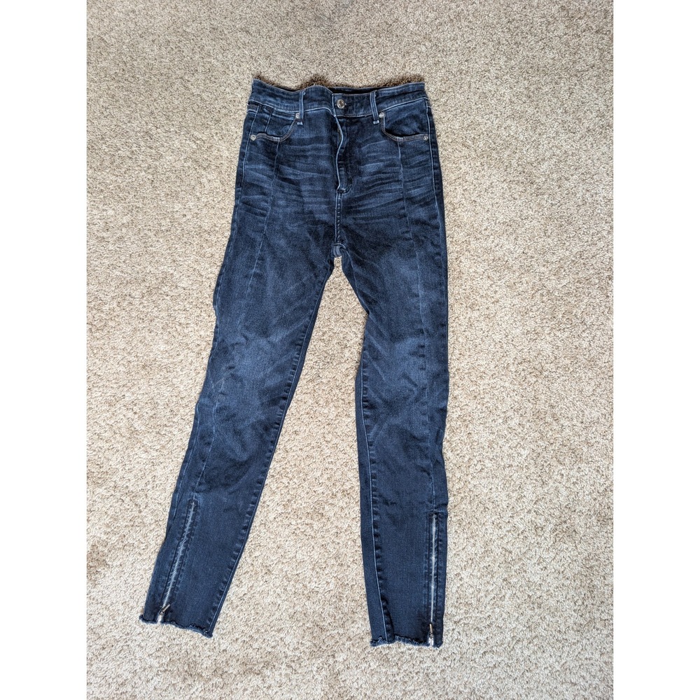 Abercrombie & Fitch Signature Collection Sz 25 Skinny Jeans Ankle Zip Dark Wash